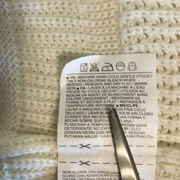 Old Navy Drop Shoulder Sweater Short Sleeve Cotton Knit Women's Size Large Ivory - Picture 10 of 10